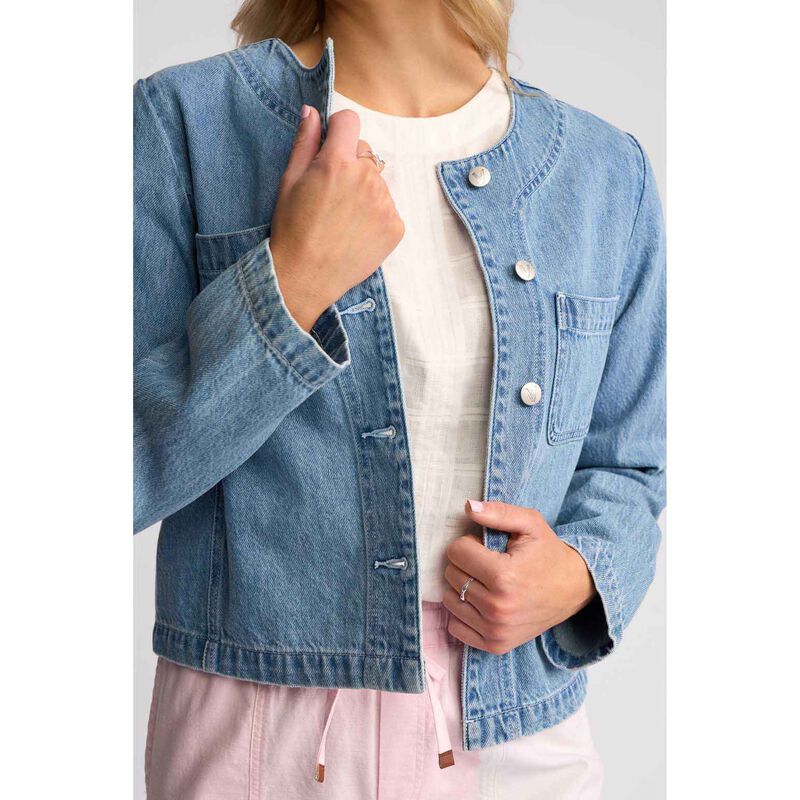 Vassalli Collarless Denim Jacket image number 2